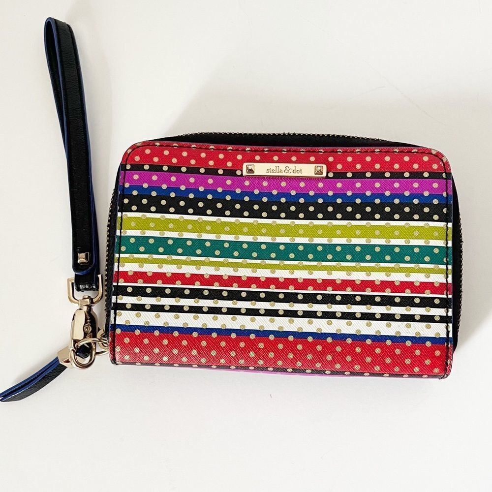 Stella & Dot Multi Color Striped Wallet